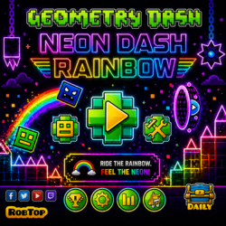 Geometry Neon Dash Rainbow