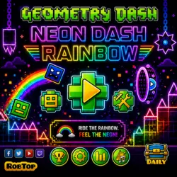 Geometry Neon Dash Rainbow